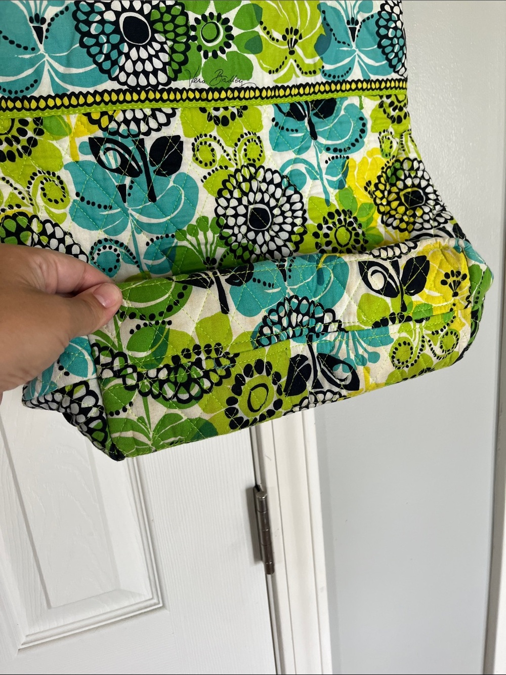 Vera Bradley Quilted Floral Tote Bag in Green and Teal flowers sunflowers 🌻 - Picture 9 of 13